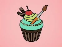 Yummy cupcake coloring