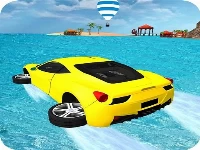 Water surfing car stunts game 3d