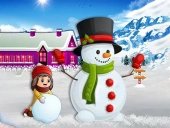 Kids and snowman dress up