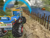 Monster truck offroad driving mountain