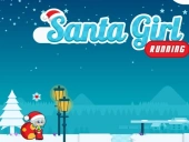 Santa girl running