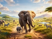 Zoo elephant simulator city attack