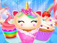 Unicorn mermaid cupcake cooking design