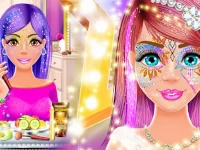 Face paint salon: glitter makeup party games